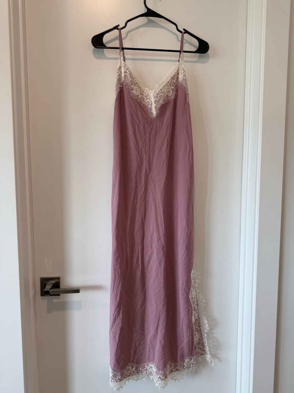 Gap Lace Trim Maxi Pink Slip Dress